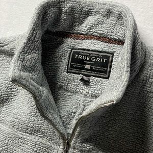 True Grit Luxe Fleece Gray Pullover 1/4 Zip Fleece